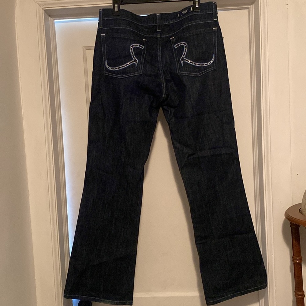 Rock&Republic  Kasandra Dark Blue Jeans Metal Stud Logo NeverUsed